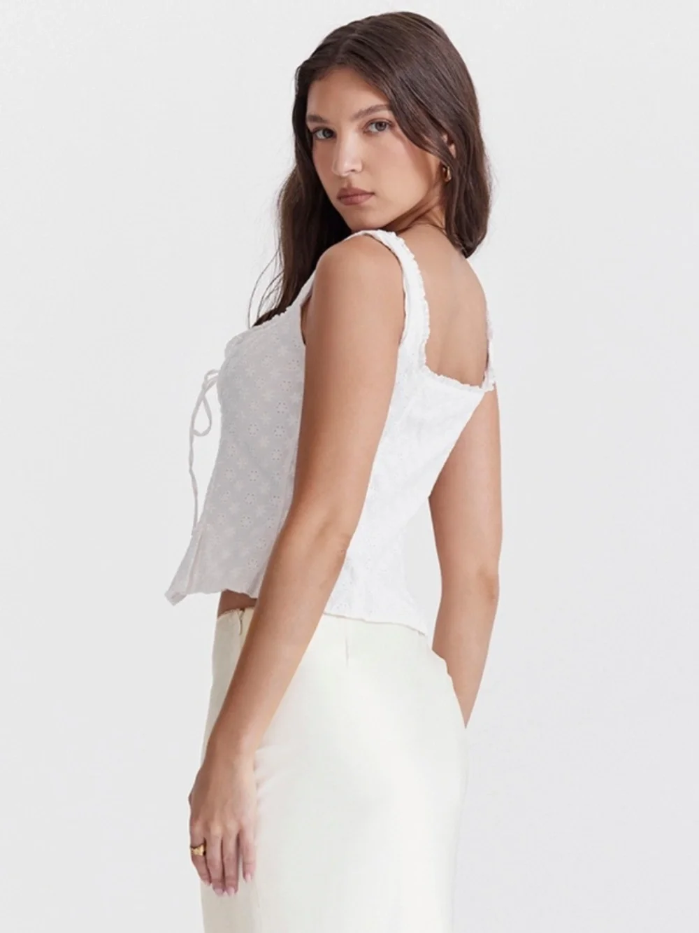 NEW House of CB Juana Top White Large+ (XL)